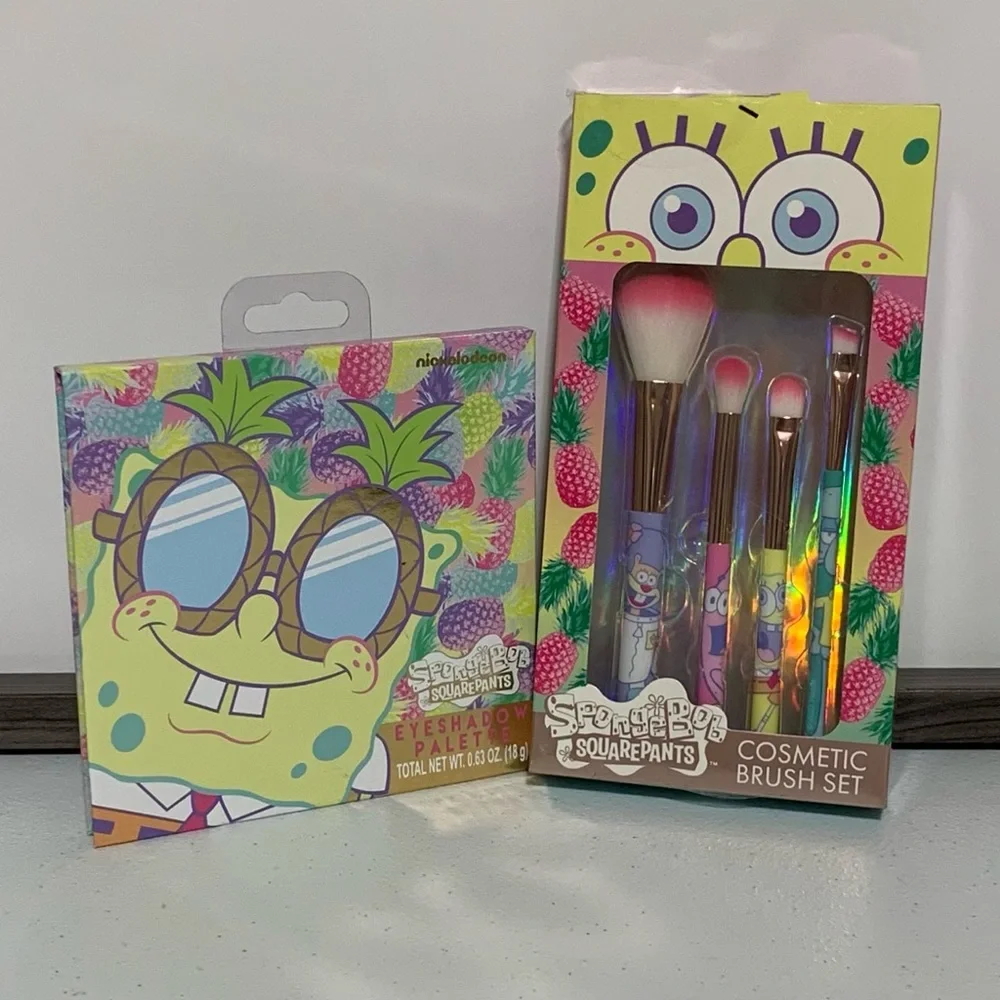 Taste Beauty x SpongeBob SquarePants Eyeshadow Palette & Cosmetic Brush Set-New